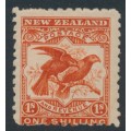 NEW ZEALAND - 1900 1/- dull orange-red Kea & Kaka, perf. 11:11, no watermark, MH – SG # 268a