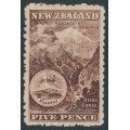 NEW ZEALAND - 1899 5d purple-brown Mt. Ruapehu, perf. 11, no watermark, MH – SG # 263