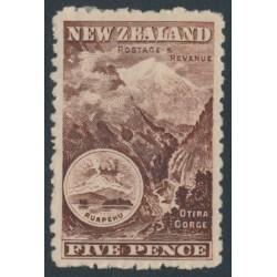 NEW ZEALAND - 1899 5d purple-brown Mt. Ruapehu, perf. 11, no watermark, MH – SG # 263