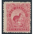 NEW ZEALAND - 1900 6d rose-red Kiwi, perf. 11:11, no watermark, MH – SG # 265c