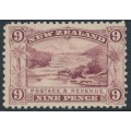 NEW ZEALAND - 1899 9d rosy purple Pink Terrace, perf. 11:11, no watermark, MH – SG # 267a