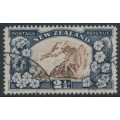 NEW ZEALAND - 1935 2½d chocolate/slate Mt. Cook, perf. 13½:14, NZ star watermark (single), used – SG # 560b