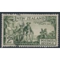 NEW ZEALAND - 1935 2/- olive-green Captain Cook, perf. 13½:14, NZ star watermark (single), used – SG # 568c