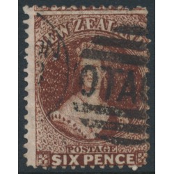 NEW ZEALAND - 1864 6d red-brown QV Chalon, perf. 12½:12½, NZ watermark, used – SG # 108