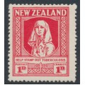 NEW ZEALAND - 1929 1d+1d scarlet Health Stamp, MH – SG # 544