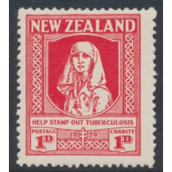 NEW ZEALAND - 1929 1d+1d scarlet Health Stamp, MH – SG # 544
