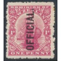 NEW ZEALAND - 1925 1d red Universal, printed NZ star watermark, o/p OFFICIAL, MH – SG # O80