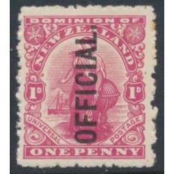 NEW ZEALAND - 1925 1d red Universal, printed NZ star watermark, o/p OFFICIAL, MH – SG # O80