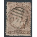 NEW ZEALAND - 1873 1d brown QV Chalon, perf. 12½, star watermark, used – SG # 132a