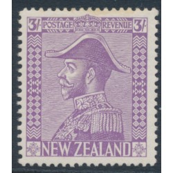 NEW ZEALAND - 1927 3/- pale mauve King George V (Admiral), MH – SG # 470