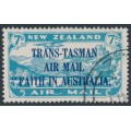NEW ZEALAND - 1934 7d light blue Airmail overprinted ‘Faith in Australia’, used – SG # 554