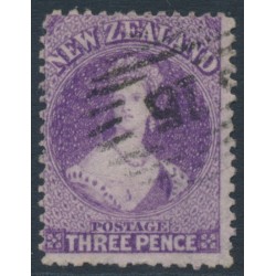 NEW ZEALAND - 1867 3d deep mauve QV Chalon, perf. 12½, star watermark, used – SG # 118