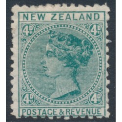 NEW ZEALAND - 1888 4d green QV (2nd Sideface), NZ star watermark (7mm), perf. 12:11½, MH – SG # 199