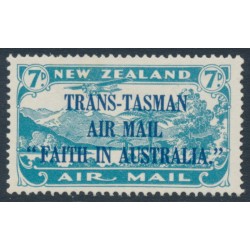 NEW ZEALAND - 1934 7d light blue Airmail overprinted ‘Faith in Australia’, MH – SG # 554