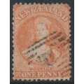 NEW ZEALAND - 1866 1d orange-vermilion QV Chalon, perf. 12½, star watermark, used – SG # 111