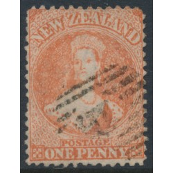 NEW ZEALAND - 1866 1d orange-vermilion QV Chalon, perf. 12½, star watermark, used – SG # 111