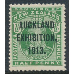 NEW ZEALAND - 1913 ½d deep green KEVII, Auckland Exhibition overprint, MH – SG # 412