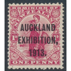 NEW ZEALAND - 1913 1d carmine Universal, Auckland Exhibition overprint, MH – SG # 413