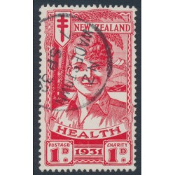 NEW ZEALAND - 1931 1d+1d scarlet Smiling Boy Health Stamp, used – SG # 546