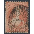 NEW ZEALAND - 1866 1d orange-vermilion QV Chalon, perf. 12½, star watermark, used – SG # 111