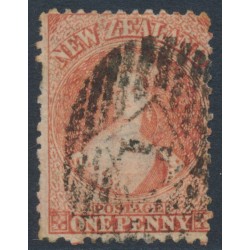 NEW ZEALAND - 1866 1d orange-vermilion QV Chalon, perf. 12½, star watermark, used – SG # 111