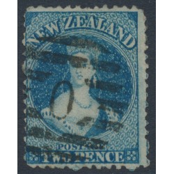 NEW ZEALAND - 1865 2d deep blue QV Chalon, perf. 12½, star watermark, used – SG # 114