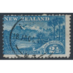 NEW ZEALAND - 1903 2½d blue Lake Wakatipu, perf. 11, reversed watermark, used – SG # 308x
