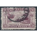 NEW ZEALAND - 1903 9d purple Pink Terrace, perf. 11, reversed watermark, used – SG # 314x