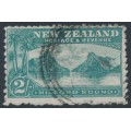 NEW ZEALAND - 1903 2/- green Milford Sound, perf. 11, inverted watermark, used – SG # 316w