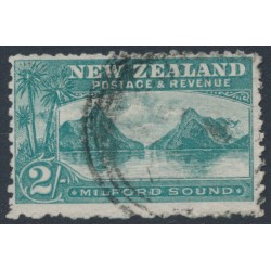 NEW ZEALAND - 1903 2/- green Milford Sound, perf. 11, inverted watermark, used – SG # 316w