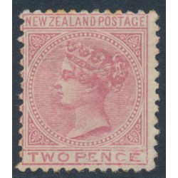 NEW ZEALAND - 1878 2d rose QV (1st Sideface), NZ star watermark, perf. 12:11½, MH – SG # 181
