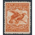 NEW ZEALAND - 1906 1/- orange-brown Birds, perf. 14:14, single watermark, MH – SG # 327