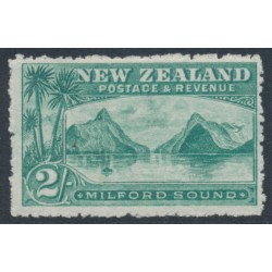NEW ZEALAND - 1906 2/- green Milford Sound, perf. 14, single watermark, MH – SG # 328a