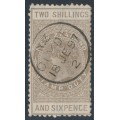 NEW ZEALAND - 1895 2/6 brown QV Stamp Duty, perf. 11:11, NZ star watermark (7mm), used – SG # F57