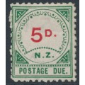 NEW ZEALAND - 1899 5d carmine/green Postage Due, MH – SG # D6