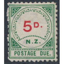 NEW ZEALAND - 1899 5d carmine/green Postage Due, MH – SG # D6