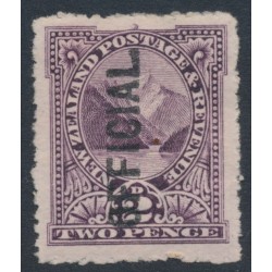 NEW ZEALAND - 1907 2d purple Pembroke Peak, o/p  OFFICIAL, MH – SG # O61a