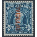 NEW ZEALAND - 1916 8d indigo-blue KEVII, o/p OFFICIAL, MH – SG # O76