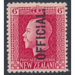 NEW ZEALAND - 1916 6d carmine KGV, perf. 14:14½, overprinted OFFICIAL, MH – SG # O102b