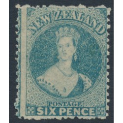 NEW ZEALAND - 1872 6d greenish blue QV Chalon, perf. 12½, star watermark, MH – SG # 135