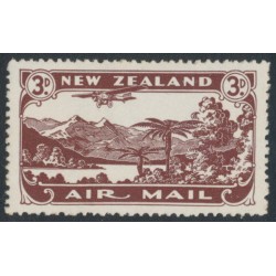 NEW ZEALAND - 1935 3d chocolate Airmail, perf. 14:15, MH – SG # 548a