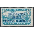 NEW ZEALAND - 1934 7d blue Airmail, o/p ‘Faith in Australia’, 'break in I of IN', MH – SG # 554