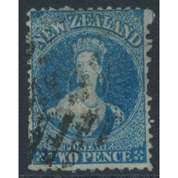 NEW ZEALAND - 1865 2d blue QV Chalon, perf. 12½, star watermark, used – SG # 115