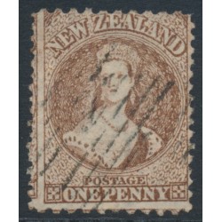 NEW ZEALAND - 1871 1d brown QV Chalon, perf. 10:12½, star watermark, used – SG # 128