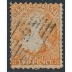 NEW ZEALAND - 1871 2d vermilion QV Chalon, perf. 10:12½, star watermark, used – SG # 130