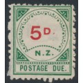 NEW ZEALAND - 1899 5d carmine/green Postage Due, MH – SG # D6