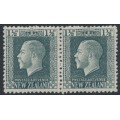 NEW ZEALAND - 1916 1½d grey-slate KGV, watermark + no watermark pair, MNH – SG # 431b+ba
