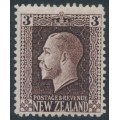 NEW ZEALAND - 1929 3d chocolate KGV definitive, perf. 14:14, MH – SG # 449b