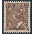 NEW ZEALAND - 1936 3d brown Maori Girl, multi watermark, MNH – SG # 582