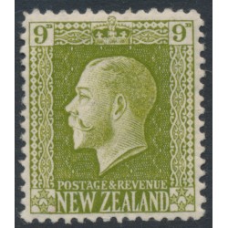 NEW ZEALAND - 1925 9d yellowish olive KGV definitive, perf. 14:14½, MH – SG # 429e